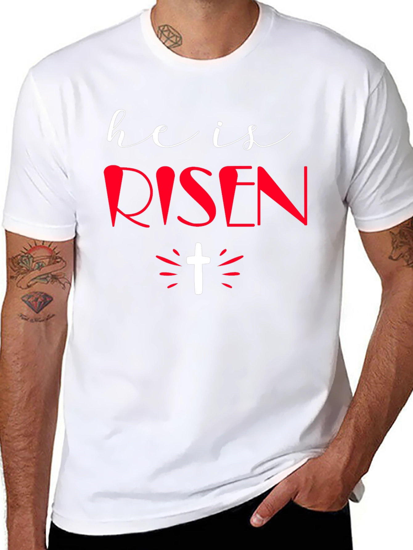 He Is Risen Graphic Tee - Easter Holiday Shirt