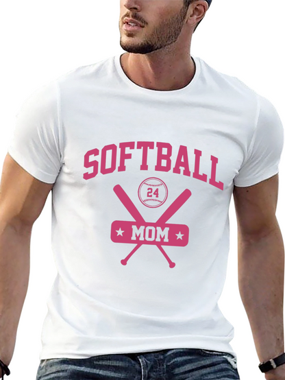 Softball Mom Tee - Baseball Crossed Bats T-Shirt