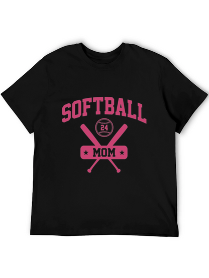Softball Mom Tee - Baseball Crossed Bats T-Shirt