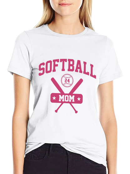 Softball Mom Tee - Baseball Crossed Bats T-Shirt