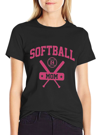 Softball Mom Tee - Baseball Crossed Bats T-Shirt