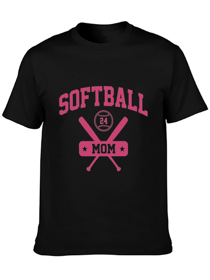 Softball Mom Tee - Baseball Crossed Bats T-Shirt