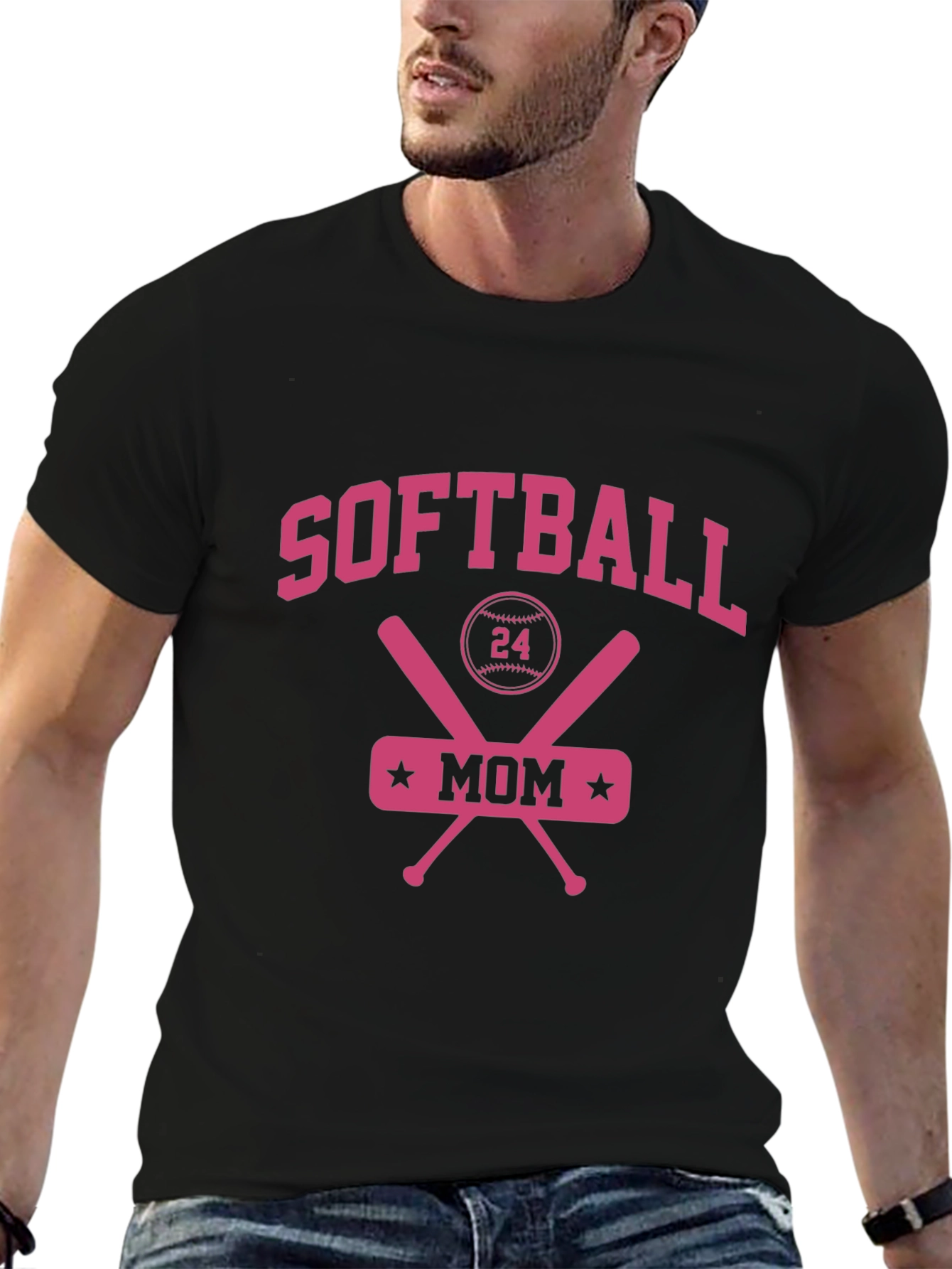 Softball Mom Tee - Baseball Crossed Bats T-Shirt