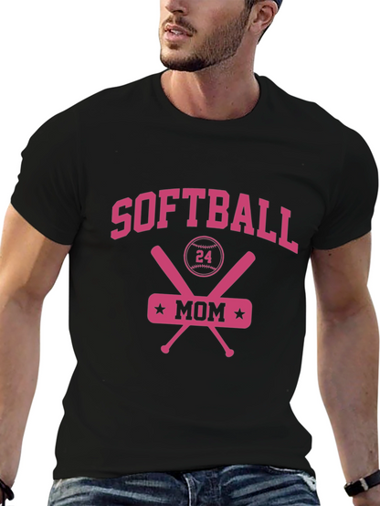 Softball Mom Tee - Baseball Crossed Bats T-Shirt