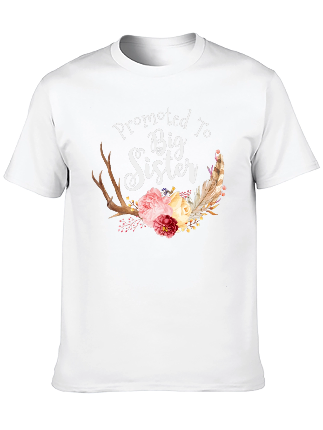 Promoted To Big Sister Floral T-Shirt