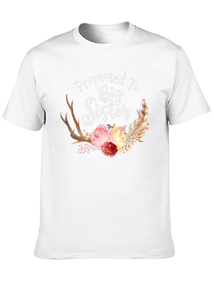 Promoted To Big Sister Floral T-Shirt