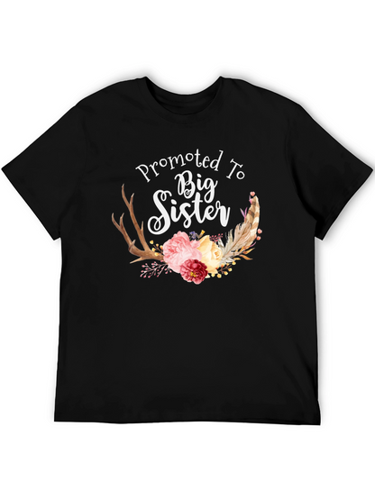 Promoted To Big Sister Floral T-Shirt