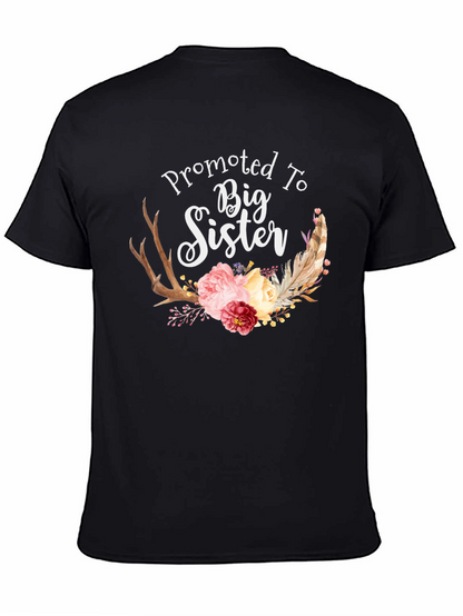 Promoted To Big Sister Floral T-Shirt