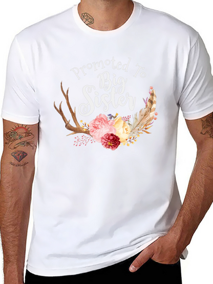 Promoted To Big Sister Floral T-Shirt