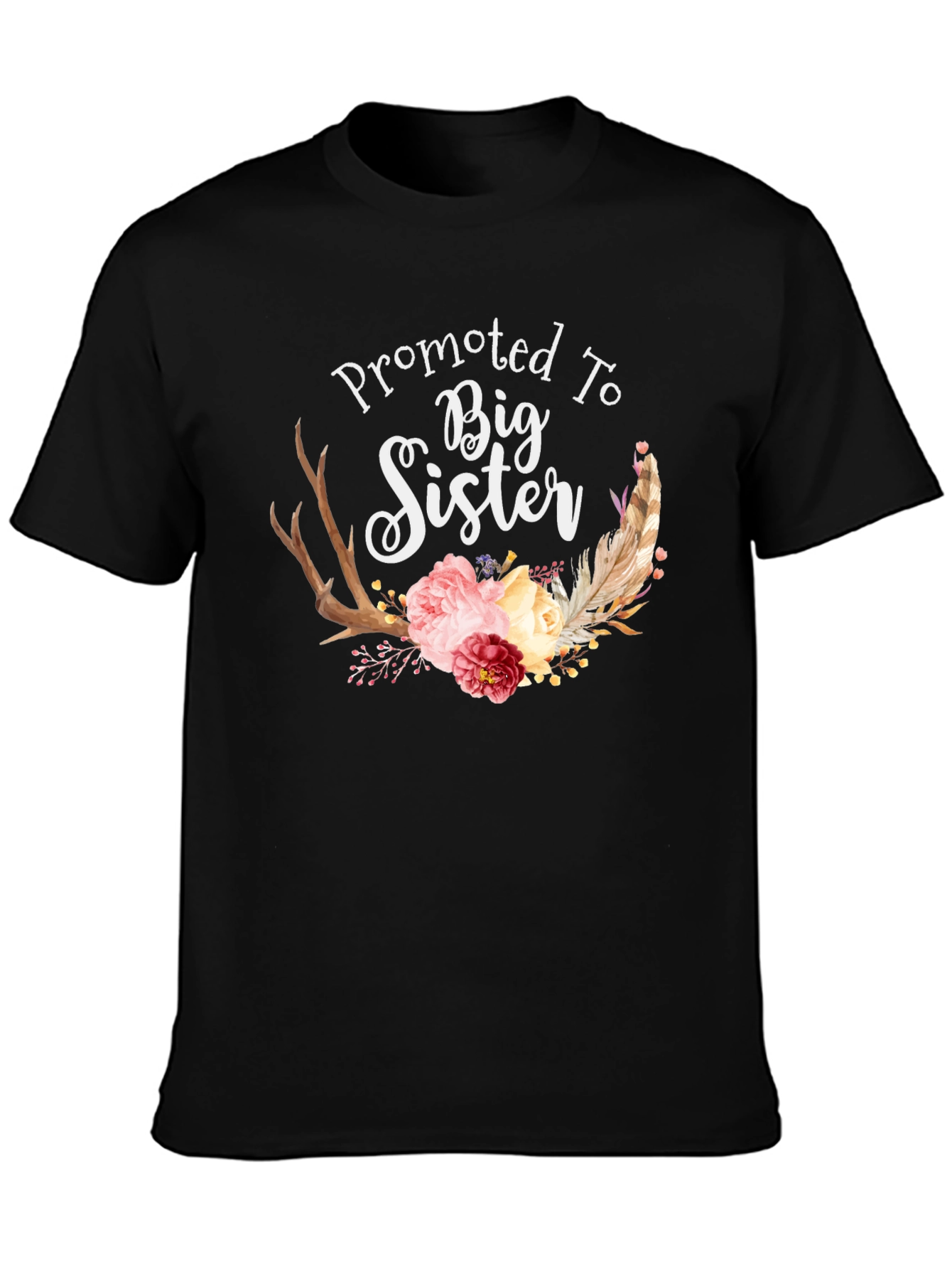 Promoted To Big Sister Floral T-Shirt