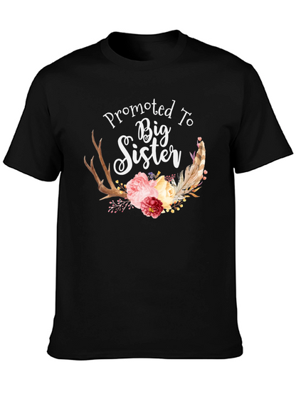 Promoted To Big Sister Floral T-Shirt
