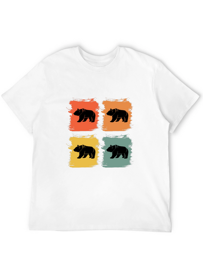 Retro Bear Graphic Tee - Mens Black T-Shirt