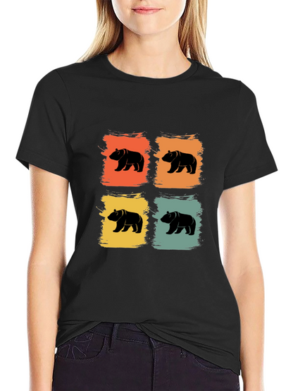 Retro Bear Graphic Tee - Mens Black T-Shirt