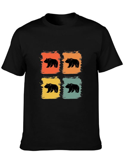 Retro Bear Graphic Tee - Mens Black T-Shirt