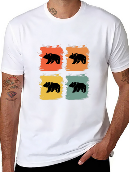 Retro Bear Graphic Tee - Mens Black T-Shirt