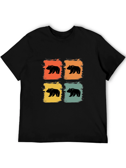 Retro Bear Graphic Tee - Mens Black T-Shirt
