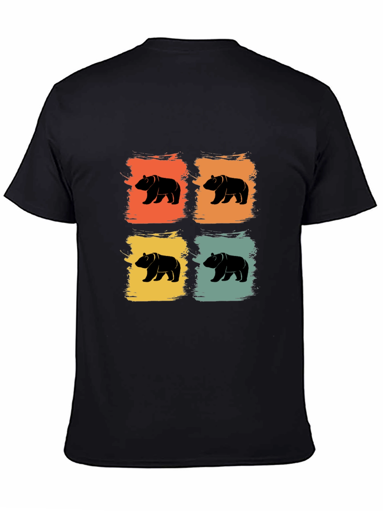 Retro Bear Graphic Tee - Mens Black T-Shirt