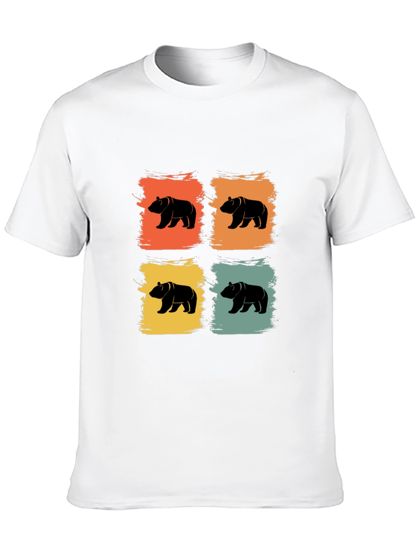 Retro Bear Graphic Tee - Mens Black T-Shirt