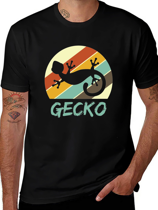Retro Gecko Graphic Tee - Vintage Lizard Design