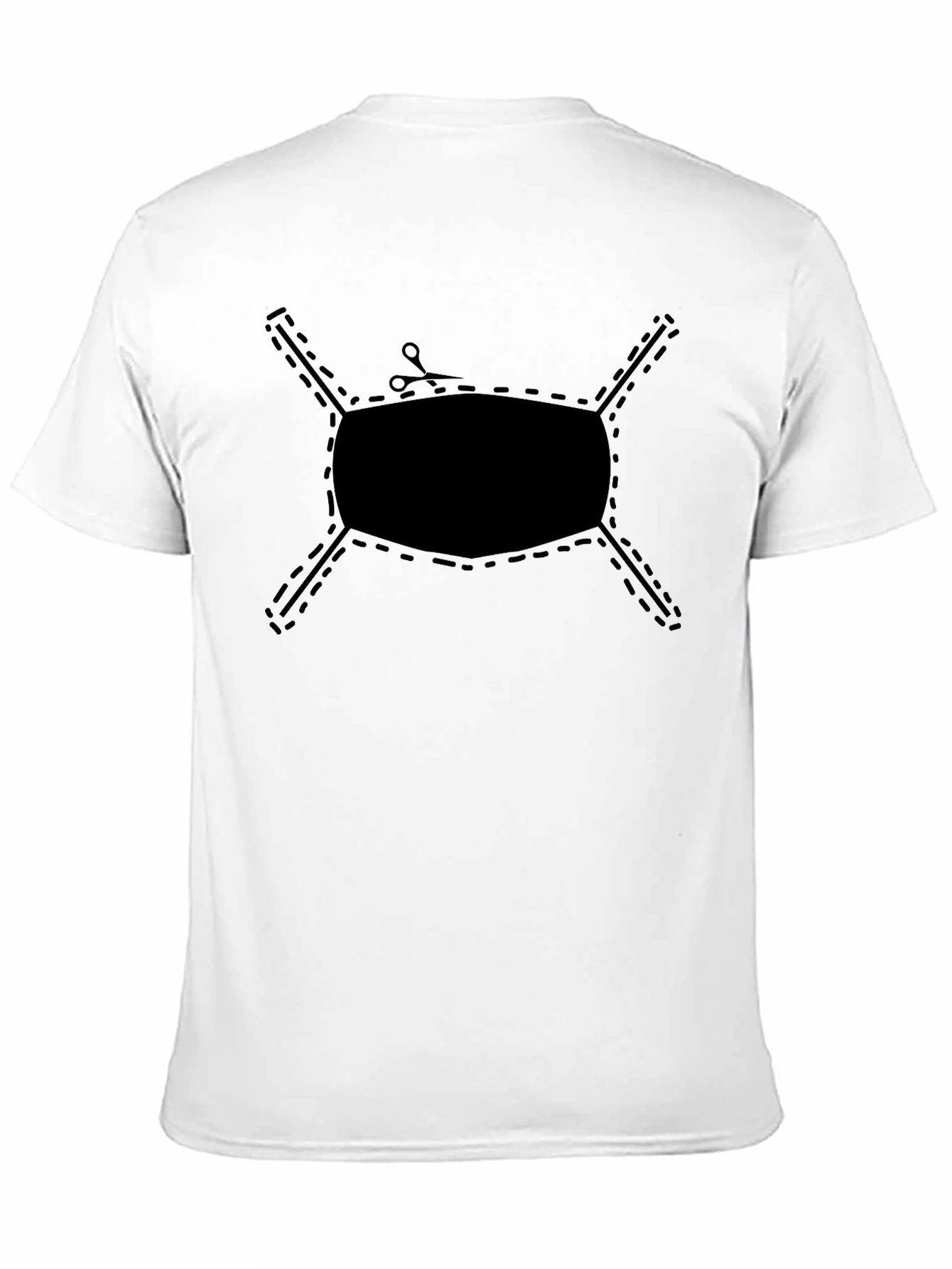 Cut-Out Face Mask Graphic Tee - Black