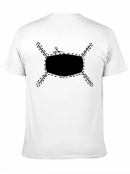 Cut-Out Face Mask Graphic Tee - Black