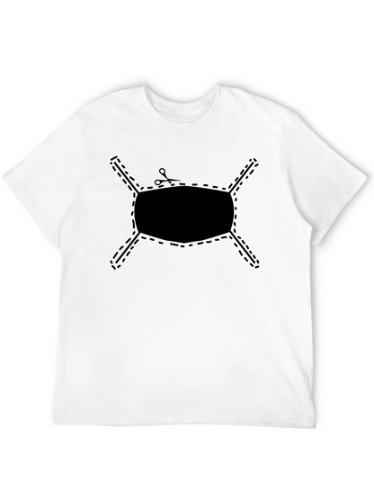 Cut-Out Face Mask Graphic Tee - Black