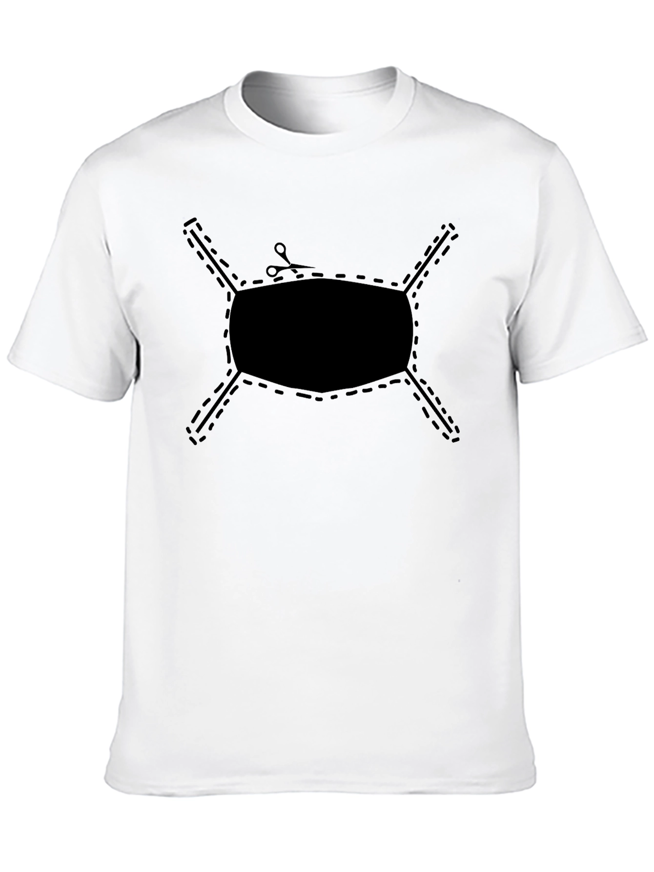 Cut-Out Face Mask Graphic Tee - Black