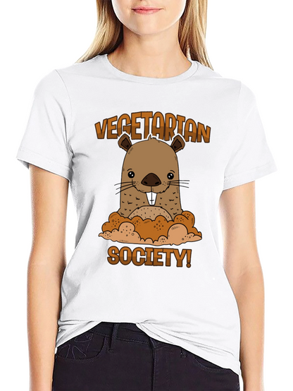 Vegetarian Society Beaver Graphic T-Shirt