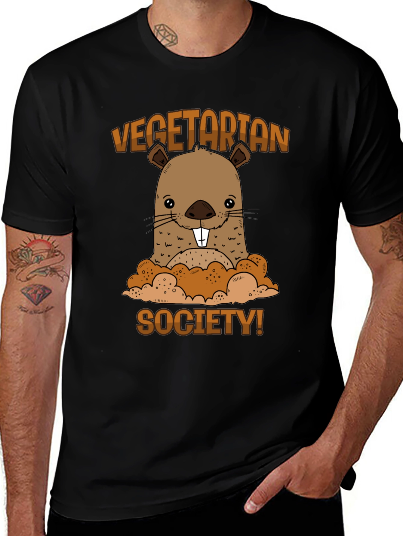Vegetarian Society Beaver Graphic T-Shirt