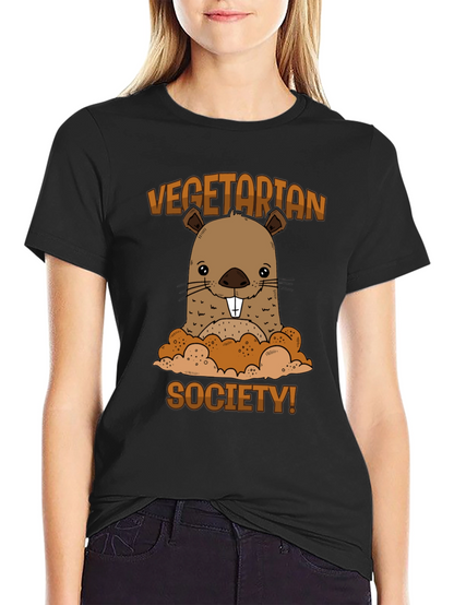 Vegetarian Society Beaver Graphic T-Shirt