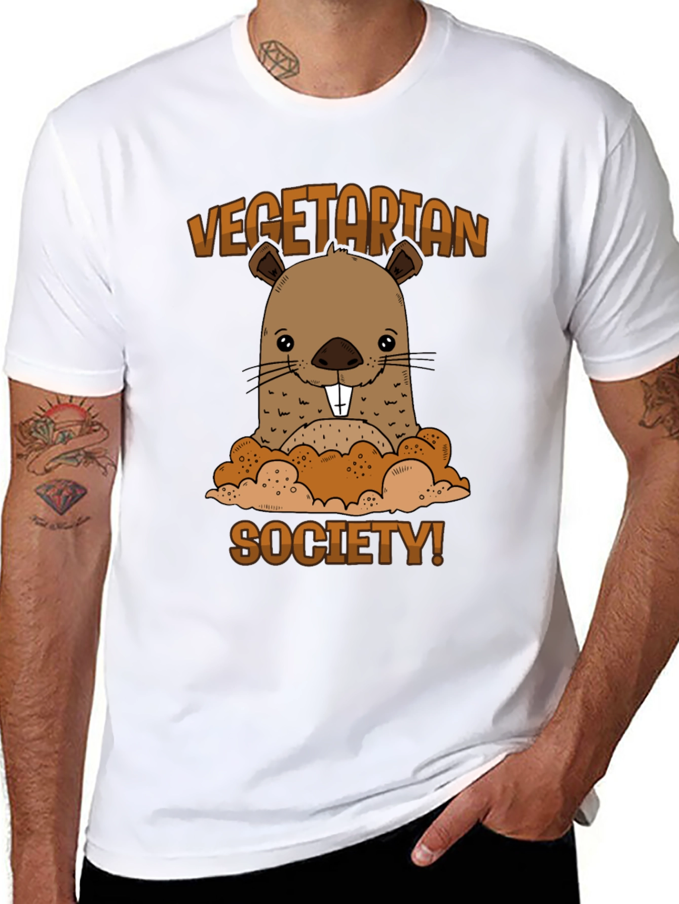 Vegetarian Society Beaver Graphic T-Shirt