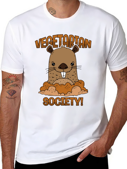 Vegetarian Society Beaver Graphic T-Shirt
