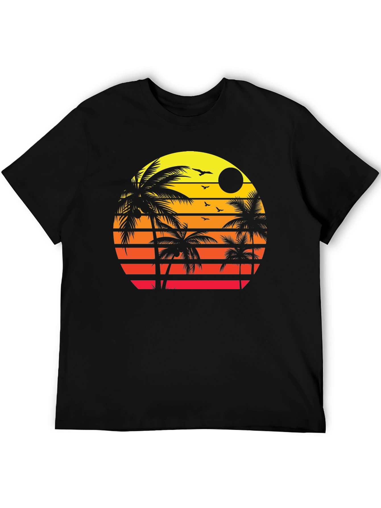 Sunset Palm Tree Graphic T-Shirt - Tropical Vibes