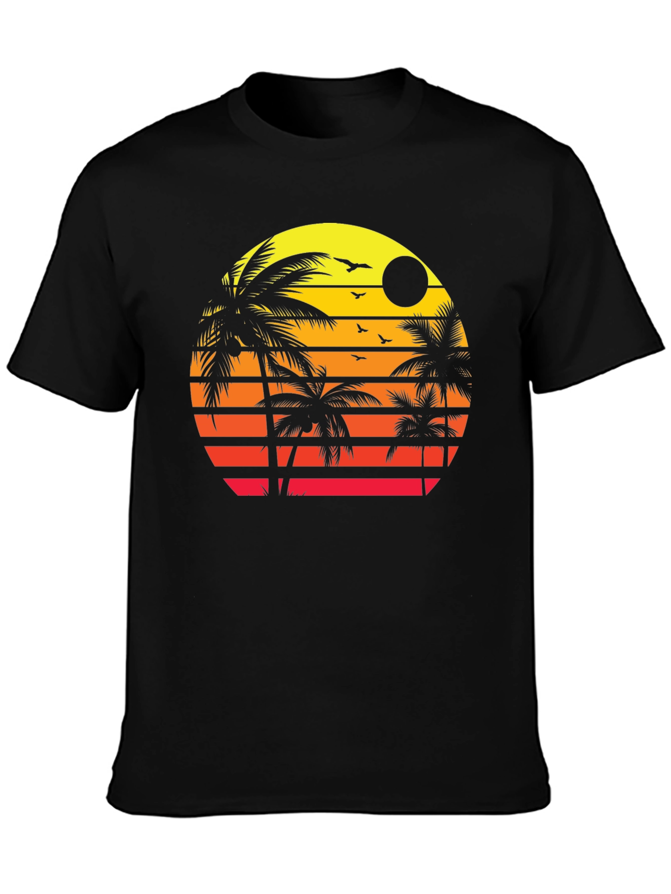 Sunset Palm Tree Graphic T-Shirt - Tropical Vibes
