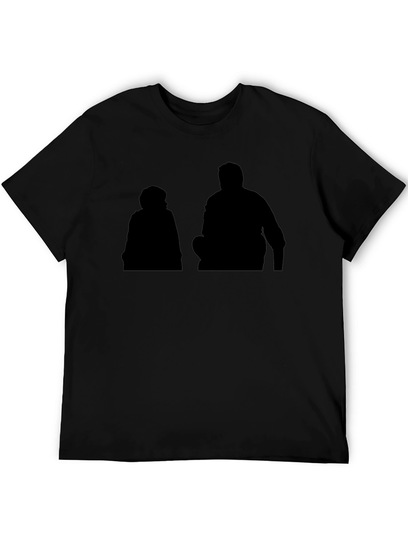 Silhouette Graphic Print Black Casual T-Shirt
