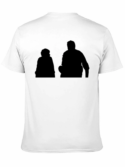 Silhouette Graphic Print Black Casual T-Shirt