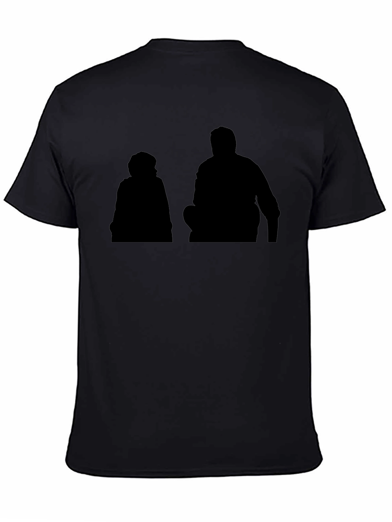 Silhouette Graphic Print Black Casual T-Shirt