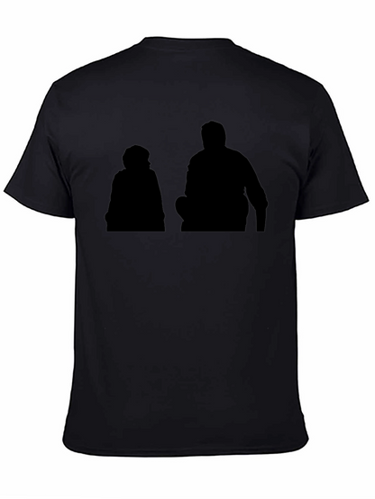 Silhouette Graphic Print Black Casual T-Shirt