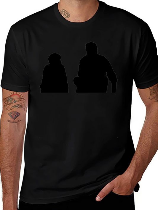 Silhouette Graphic Print Black Casual T-Shirt
