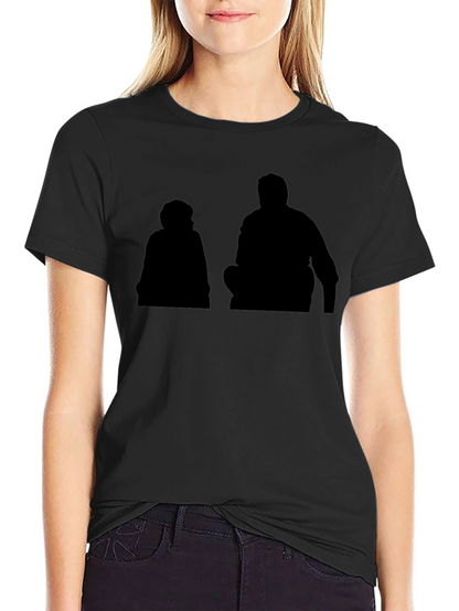 Silhouette Graphic Print Black Casual T-Shirt