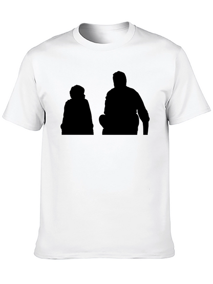 Silhouette Graphic Print Black Casual T-Shirt