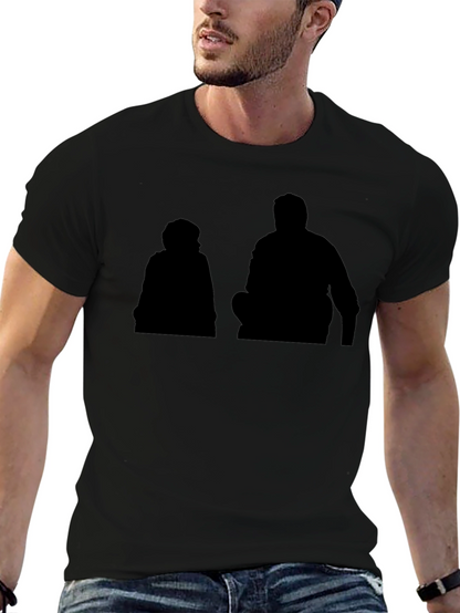 Silhouette Graphic Print Black Casual T-Shirt