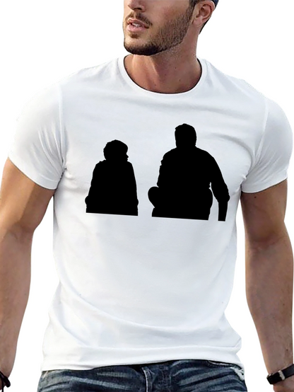 Silhouette Graphic Print Black Casual T-Shirt