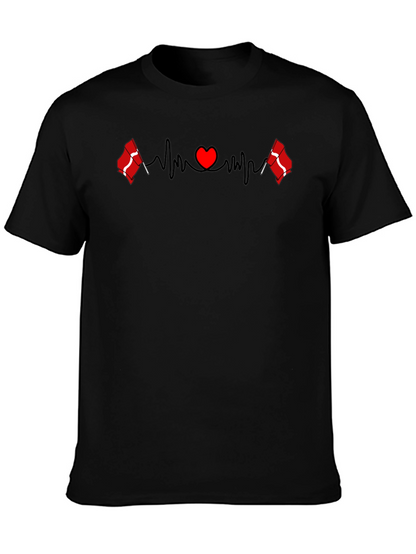 Denmark Flag Heartbeat T-Shirt