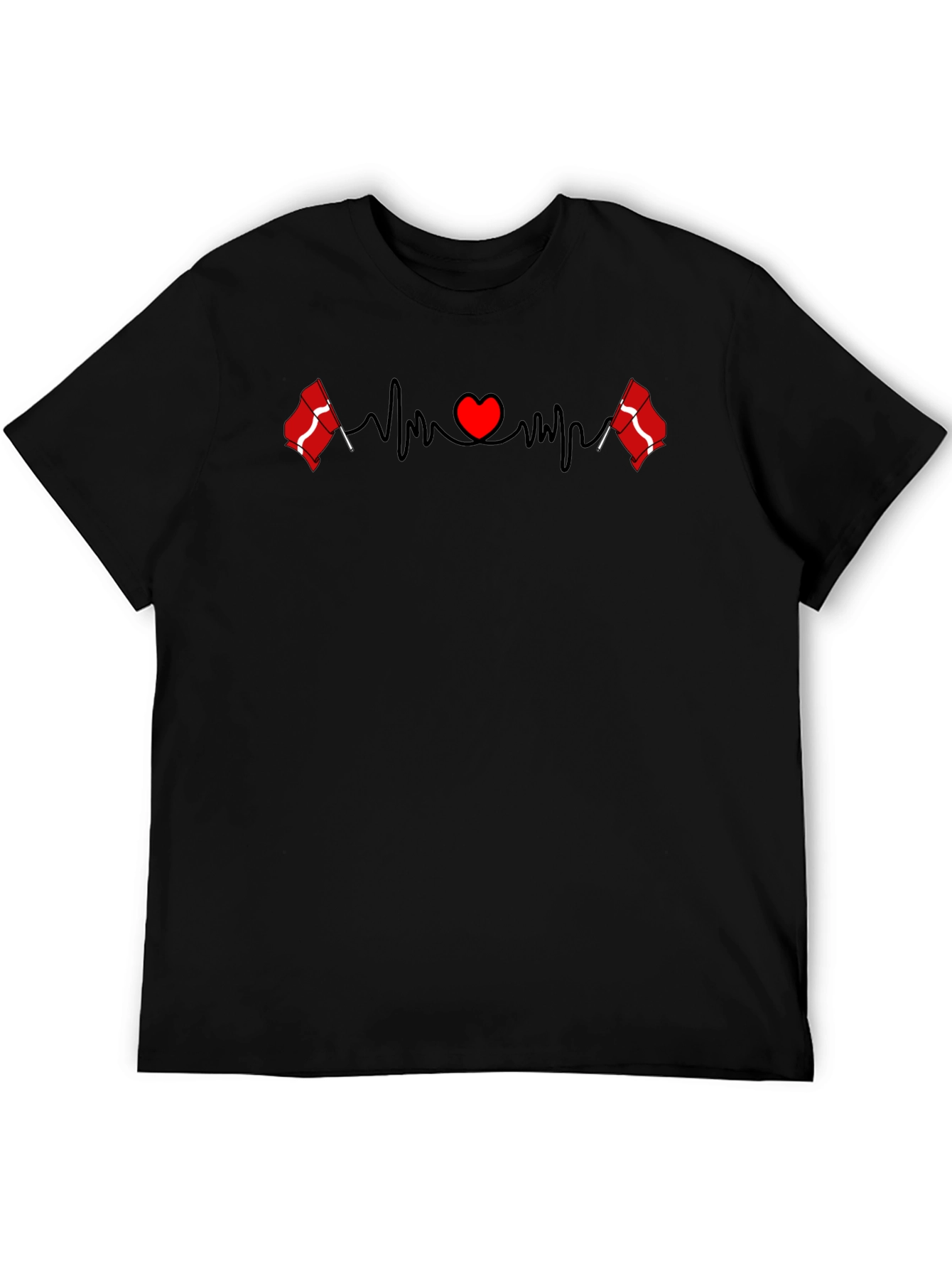 Denmark Flag Heartbeat T-Shirt