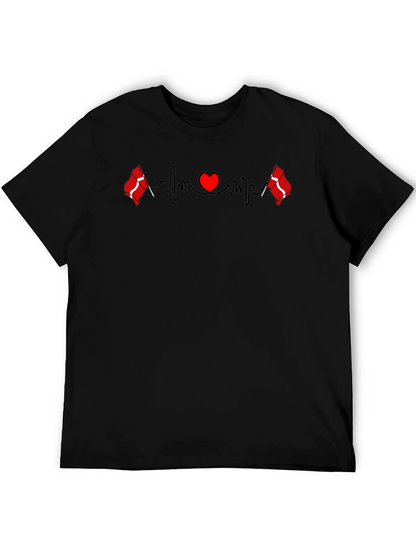 Denmark Flag Heartbeat T-Shirt