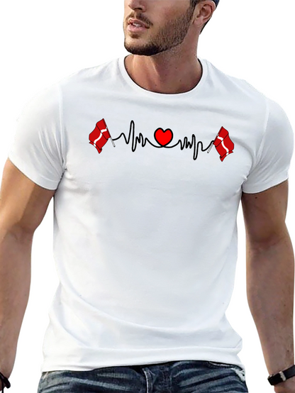 Denmark Flag Heartbeat T-Shirt