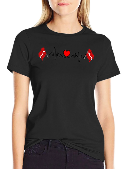 Denmark Flag Heartbeat T-Shirt