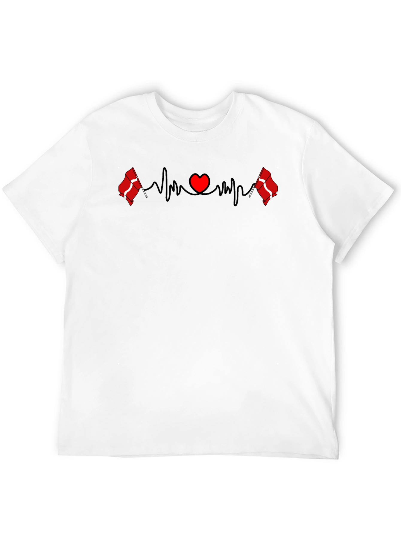 Denmark Flag Heartbeat T-Shirt