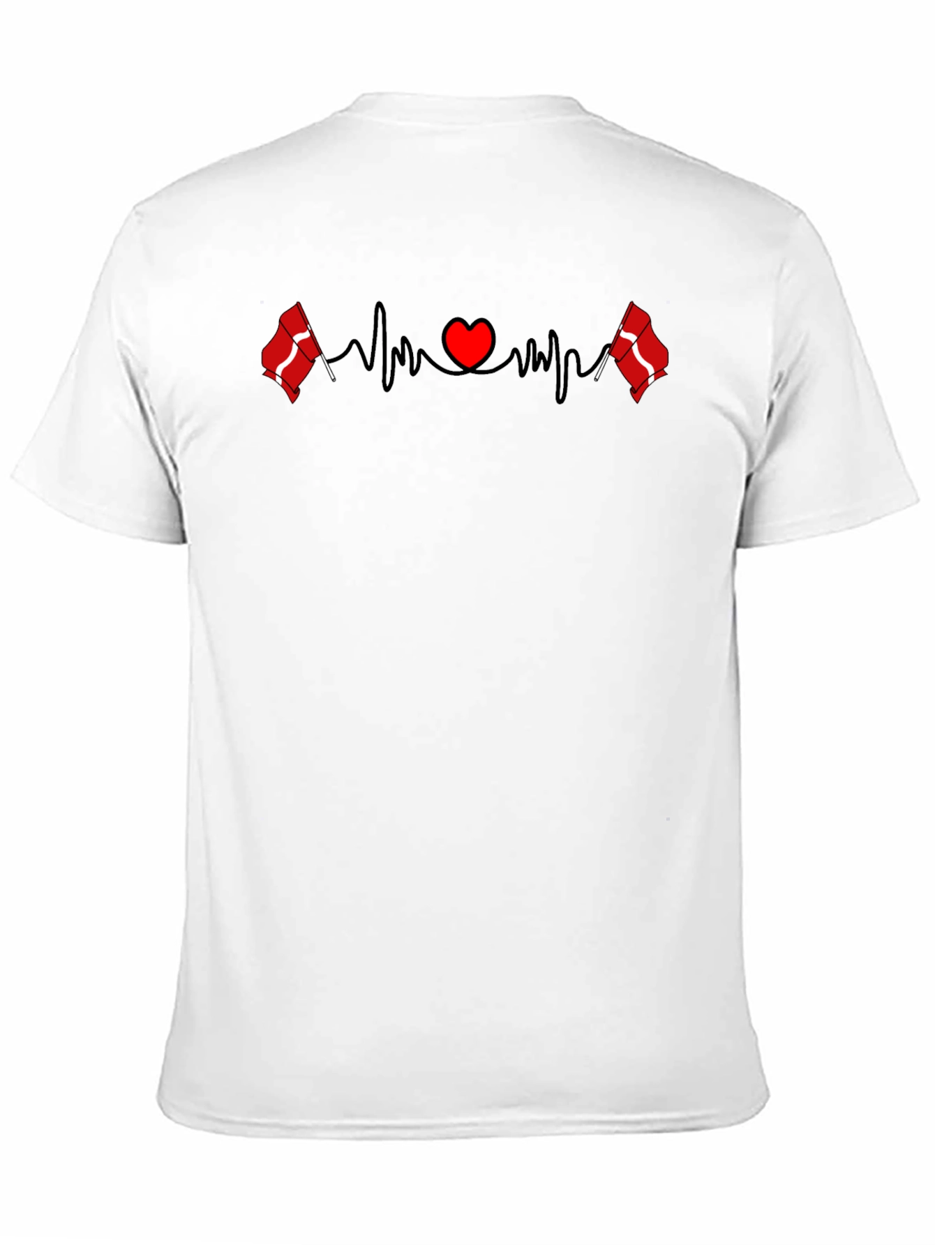 Denmark Flag Heartbeat T-Shirt